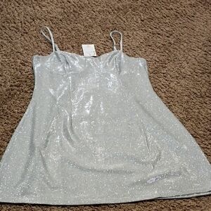 Silver Sequin Women's Top